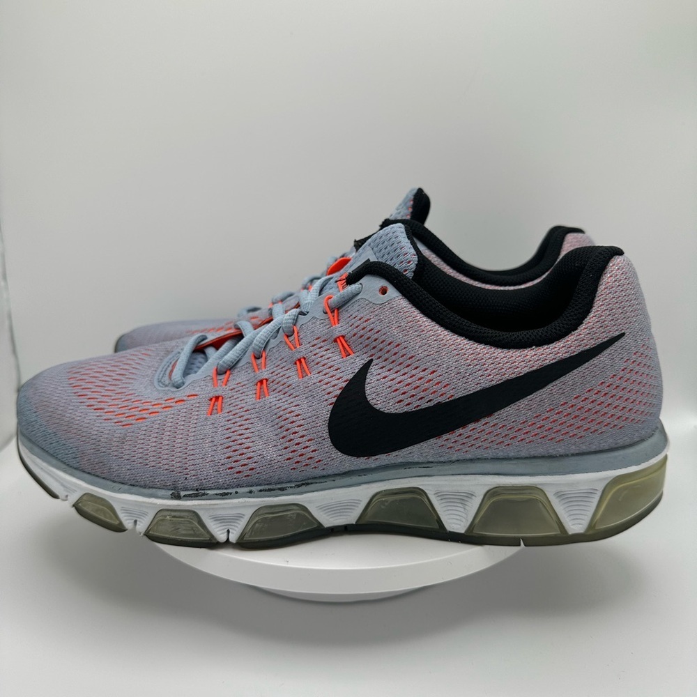 Nike Men's Light Gray and Black Athletic Running Shoes with Orange Accents - Picture 2 of 10